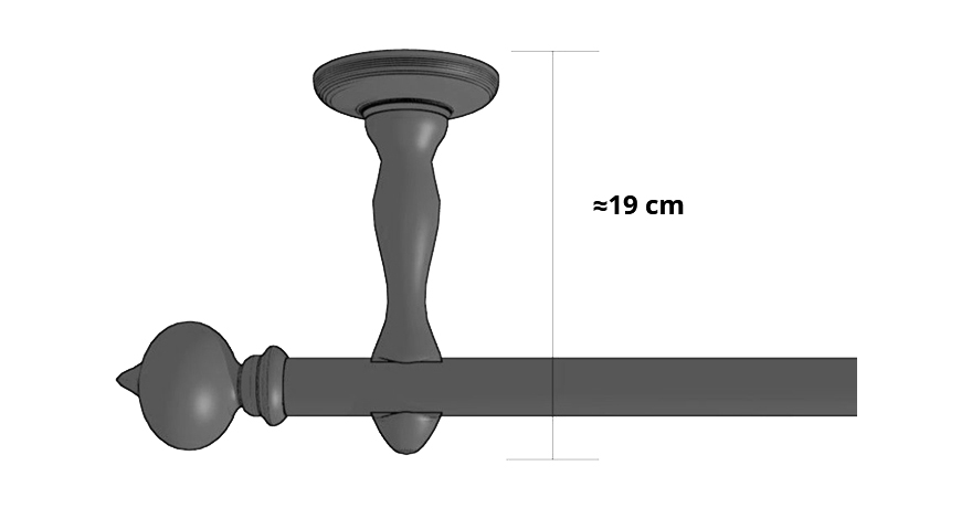 Drevená garníža na záclonu Stella Jednoduchý 35 mm