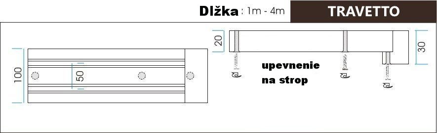 Garníža na záclonu a záves Travetto dvojitá s maskou z dreva