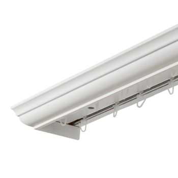 Garníža na záclonu a záves s maskou Filip z dreva